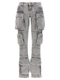 The Attico Gray Cotton Cargo Pants