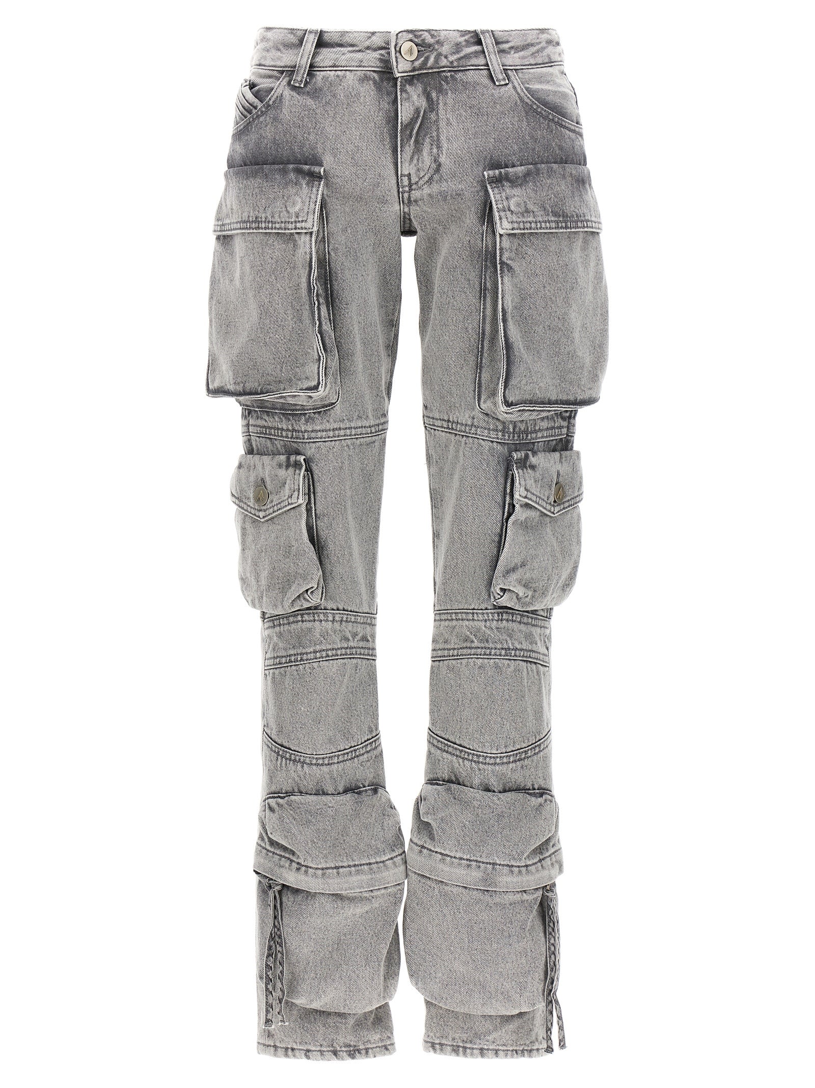 The Attico Gray Cotton Cargo Pants