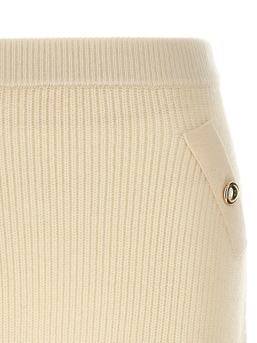 Michael Kors White Wool Long Skirt