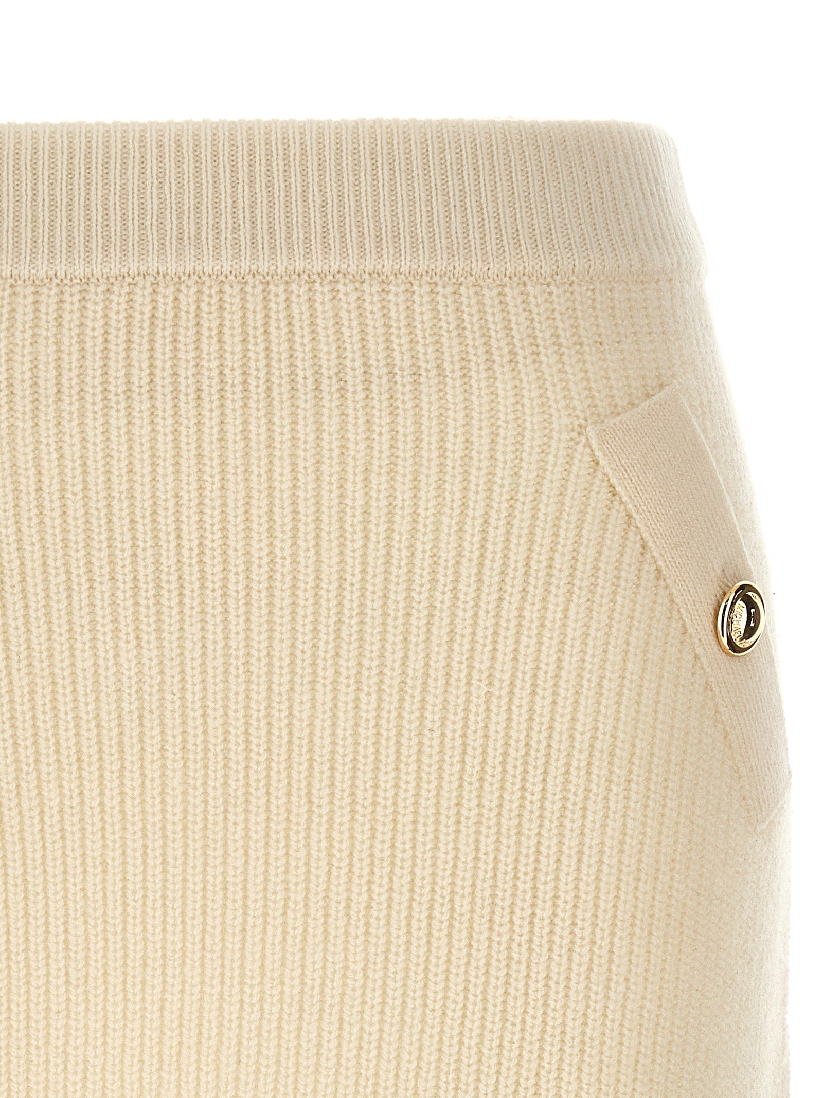 Michael Kors White Wool Long Skirt