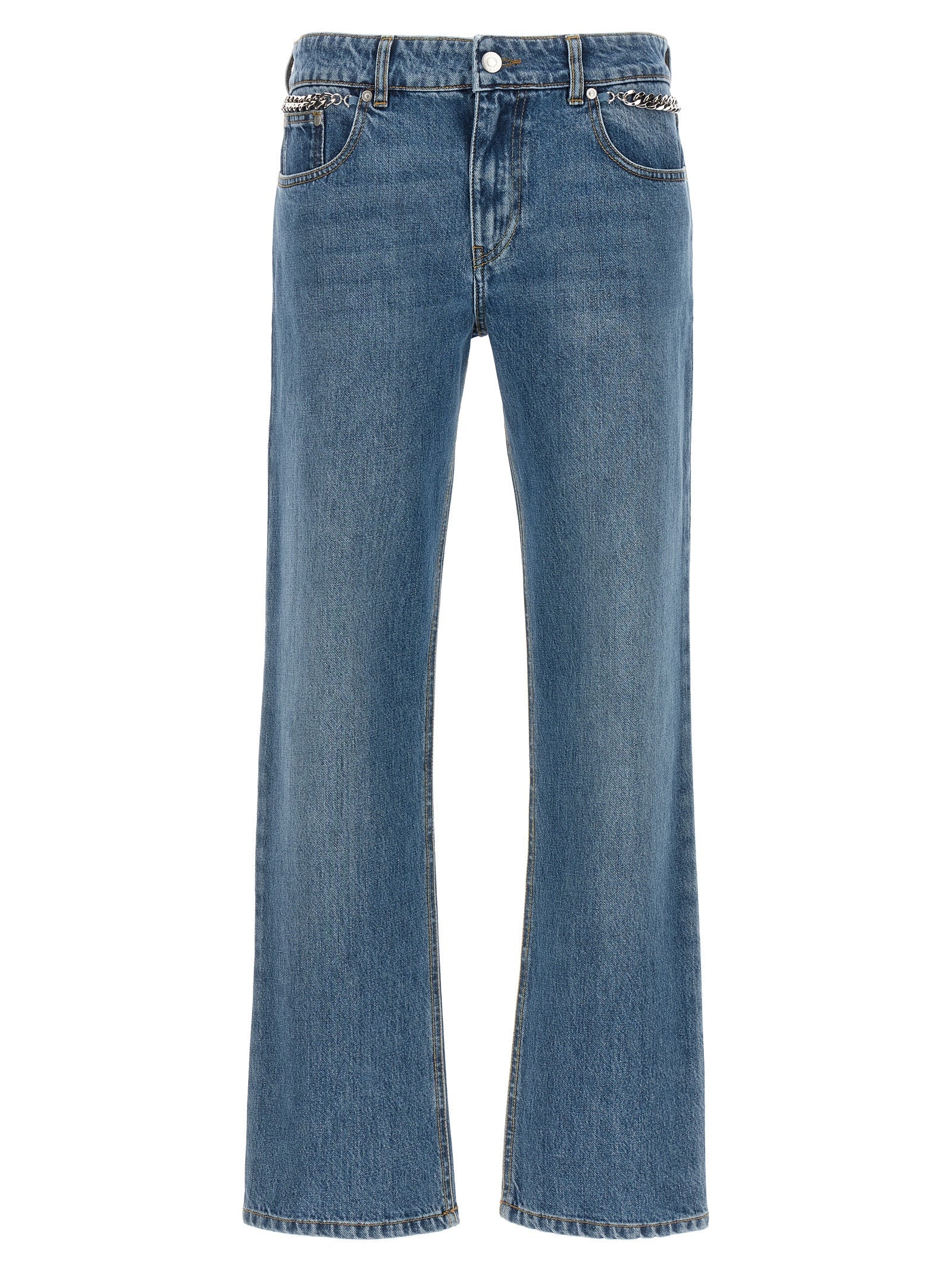 Stella McCartney Blue Cotton Cropped Jeans