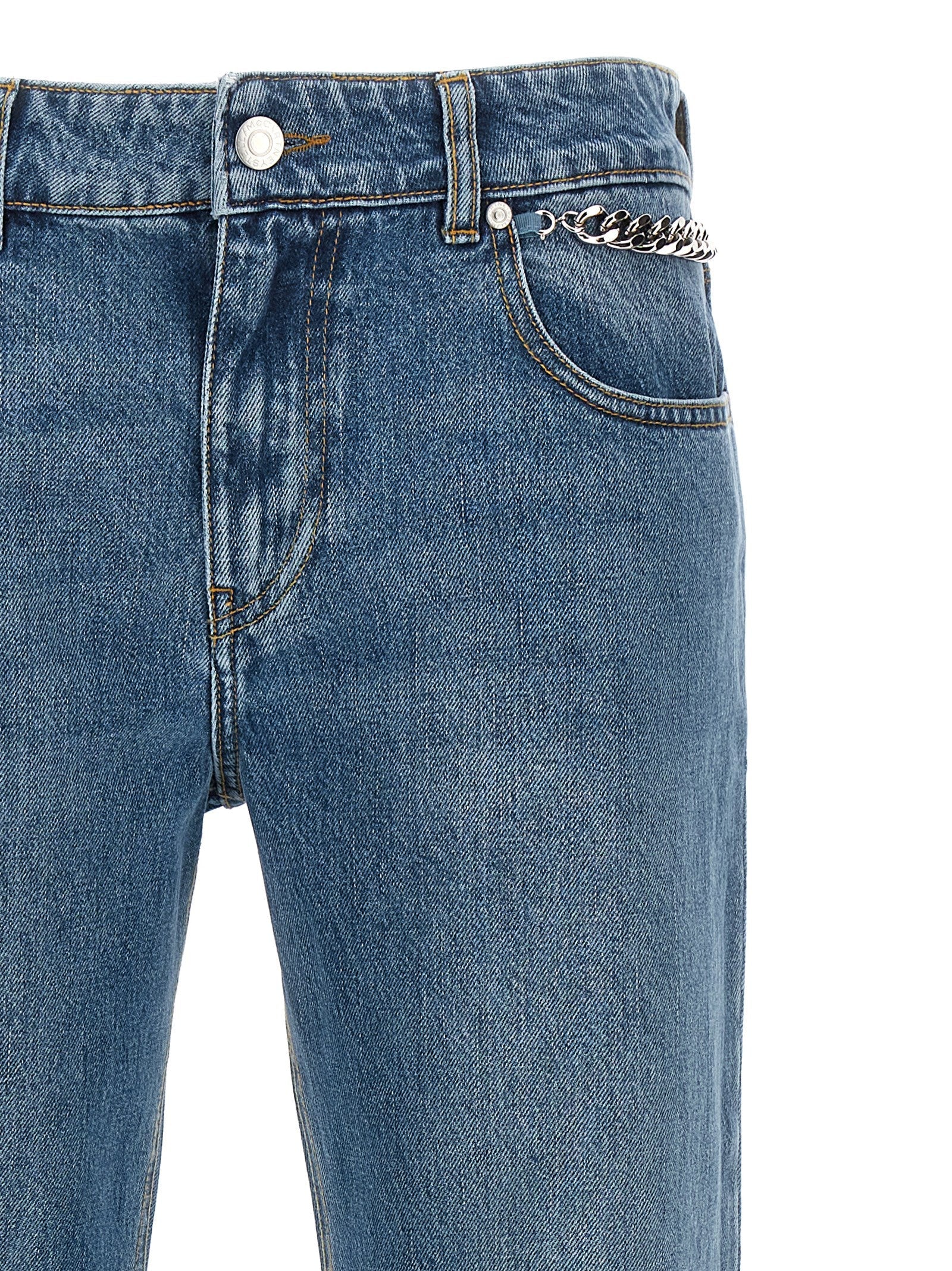 Stella McCartney Blue Cotton Cropped Jeans