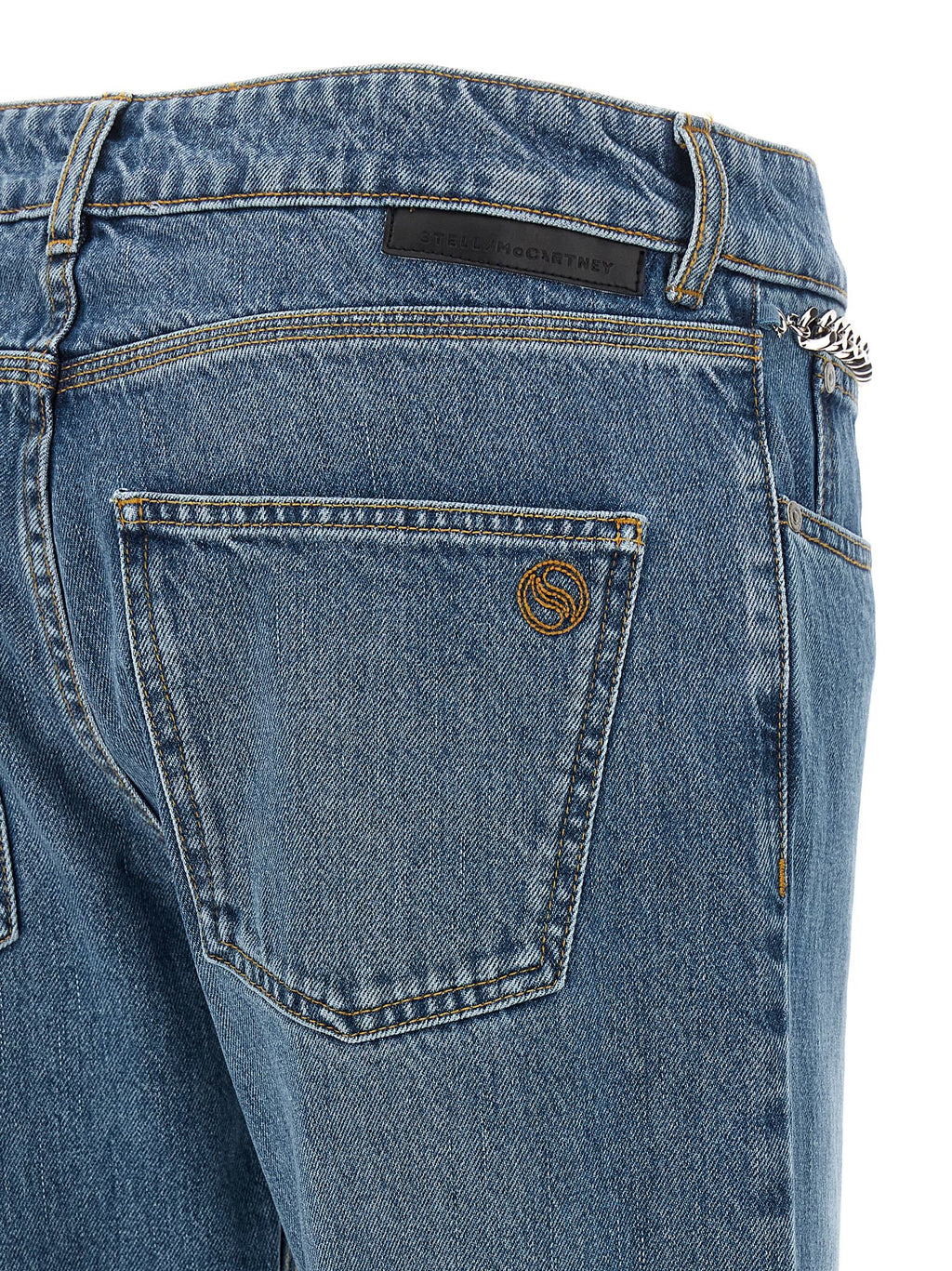 Stella McCartney Blue Cotton Cropped Jeans