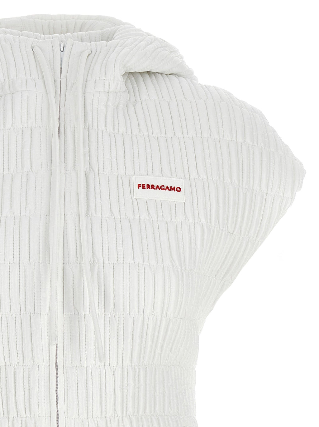 Ferragamo White Polyamide Sleeveless Jacket