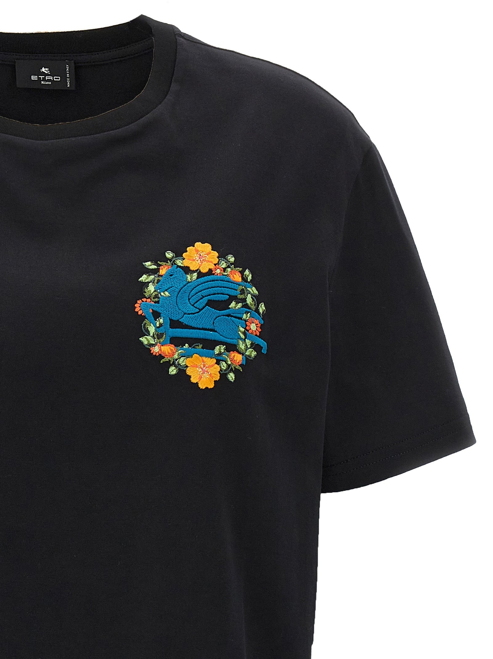 Etro Black Cotton T-Shirt