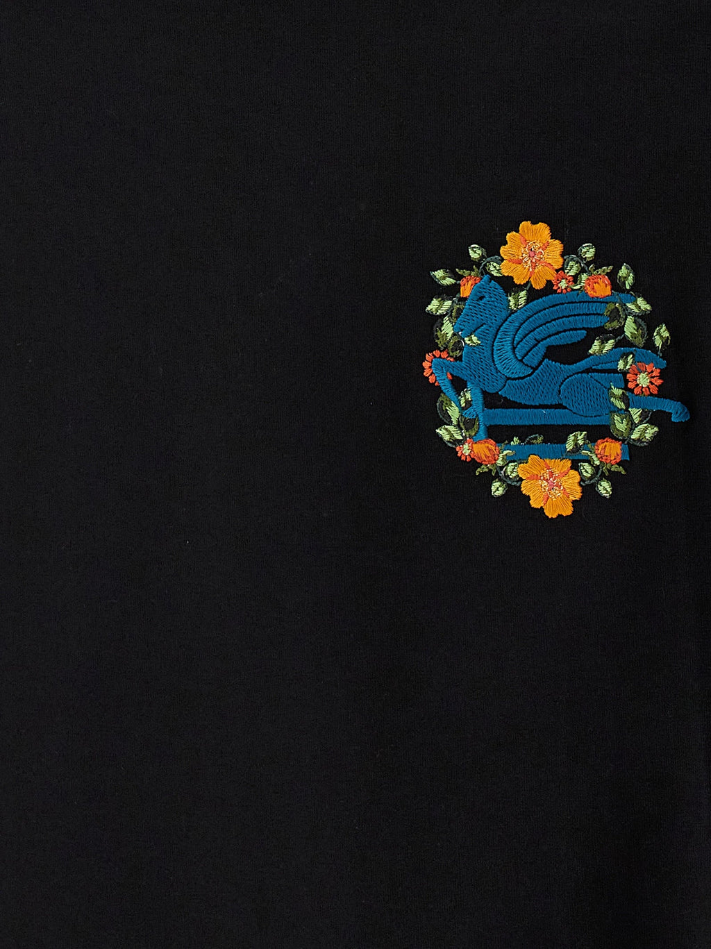Etro Black Cotton T-Shirt