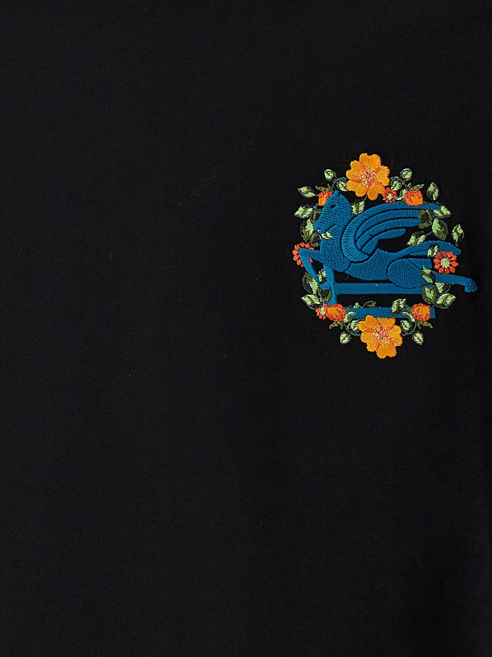 Etro Black Cotton T-Shirt