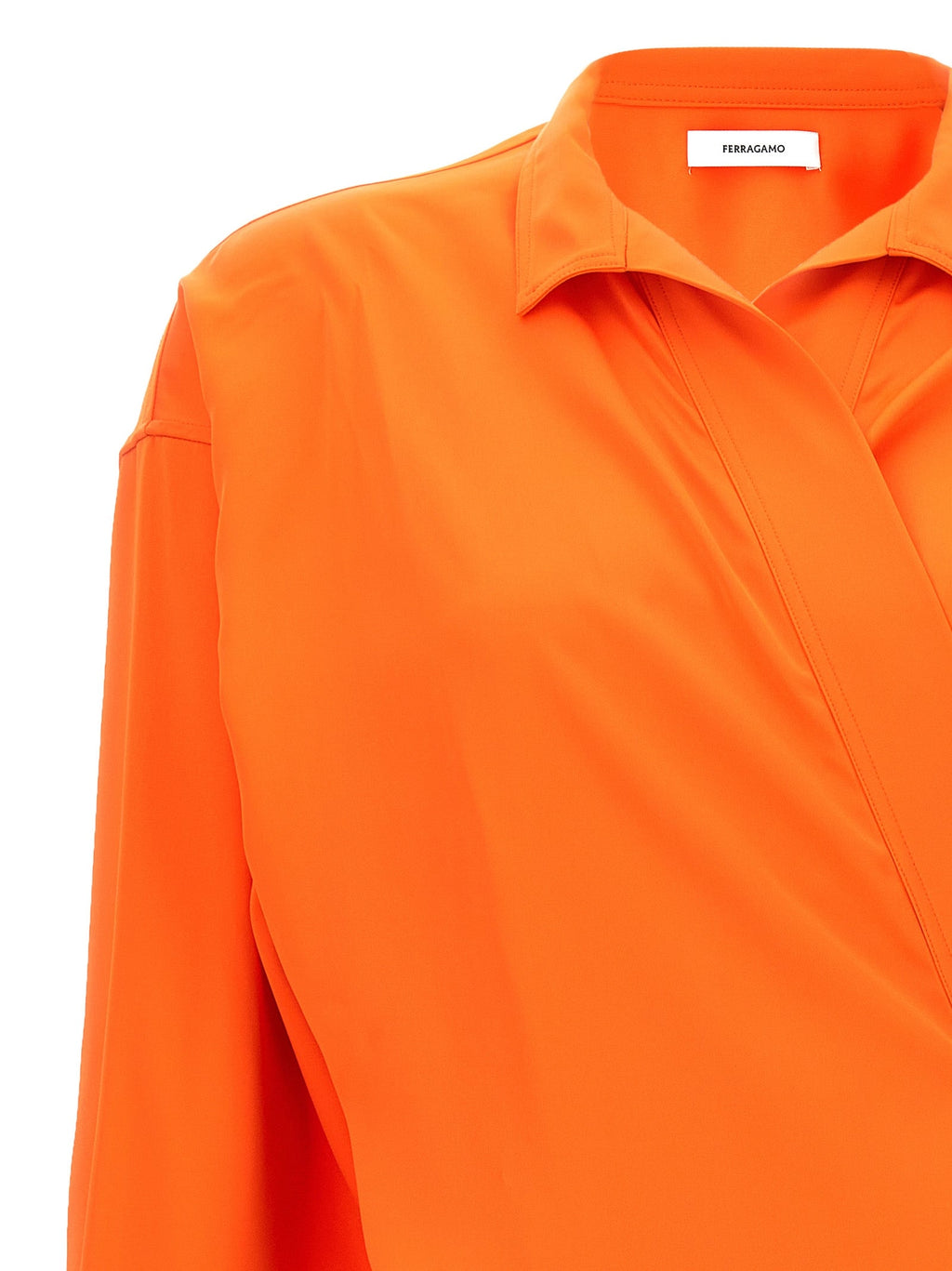 Ferragamo Orange Viscose Blouse