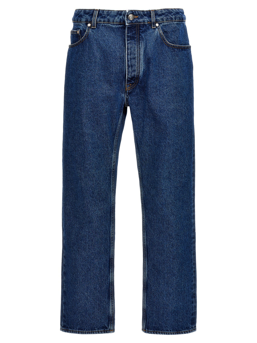 Palm Angels Blue Cotton Straight-Leg Jeans