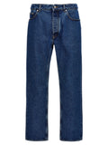 Palm Angels Blue Cotton Straight-Leg Jeans