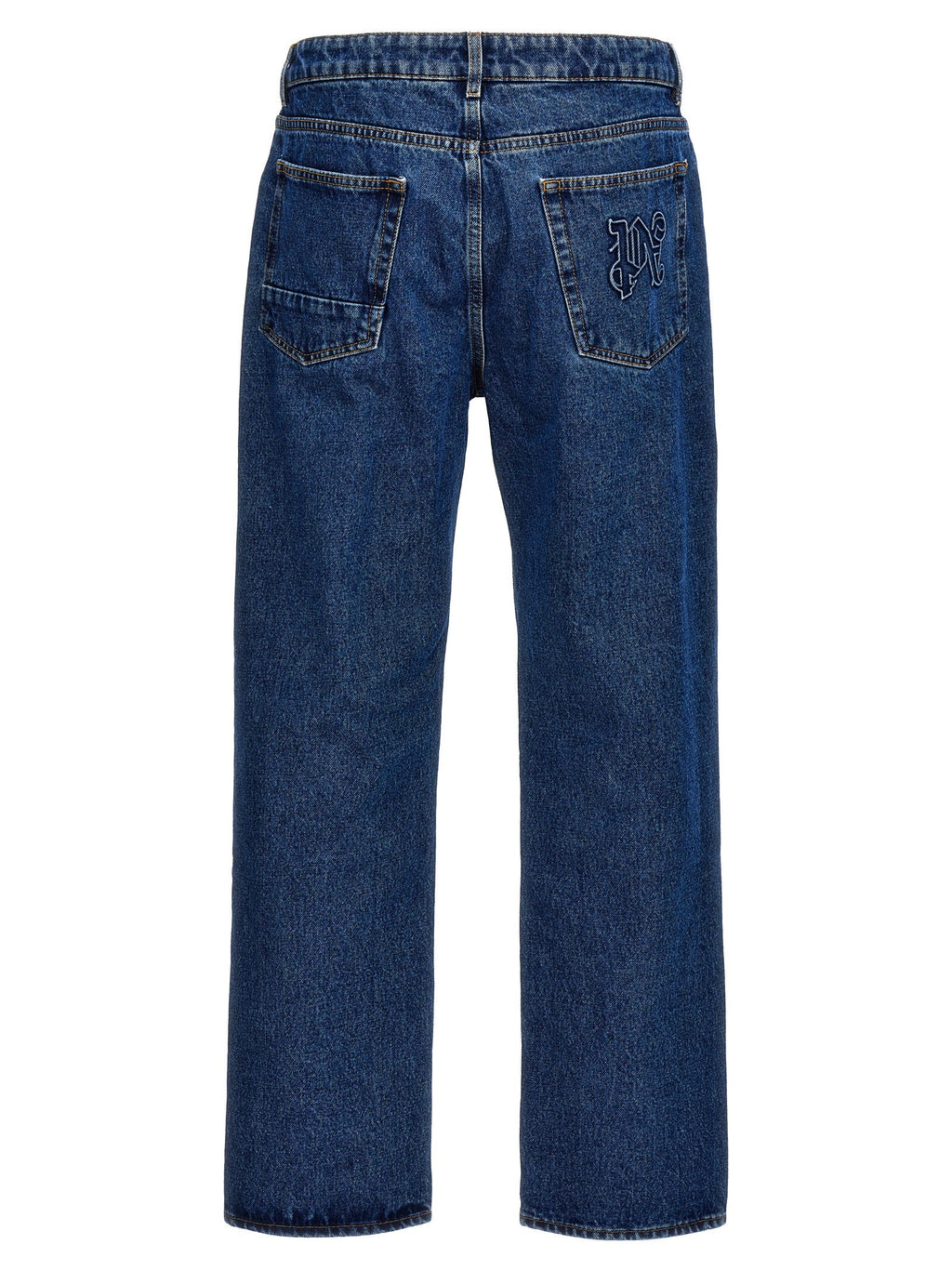 Palm Angels Blue Cotton Straight-Leg Jeans