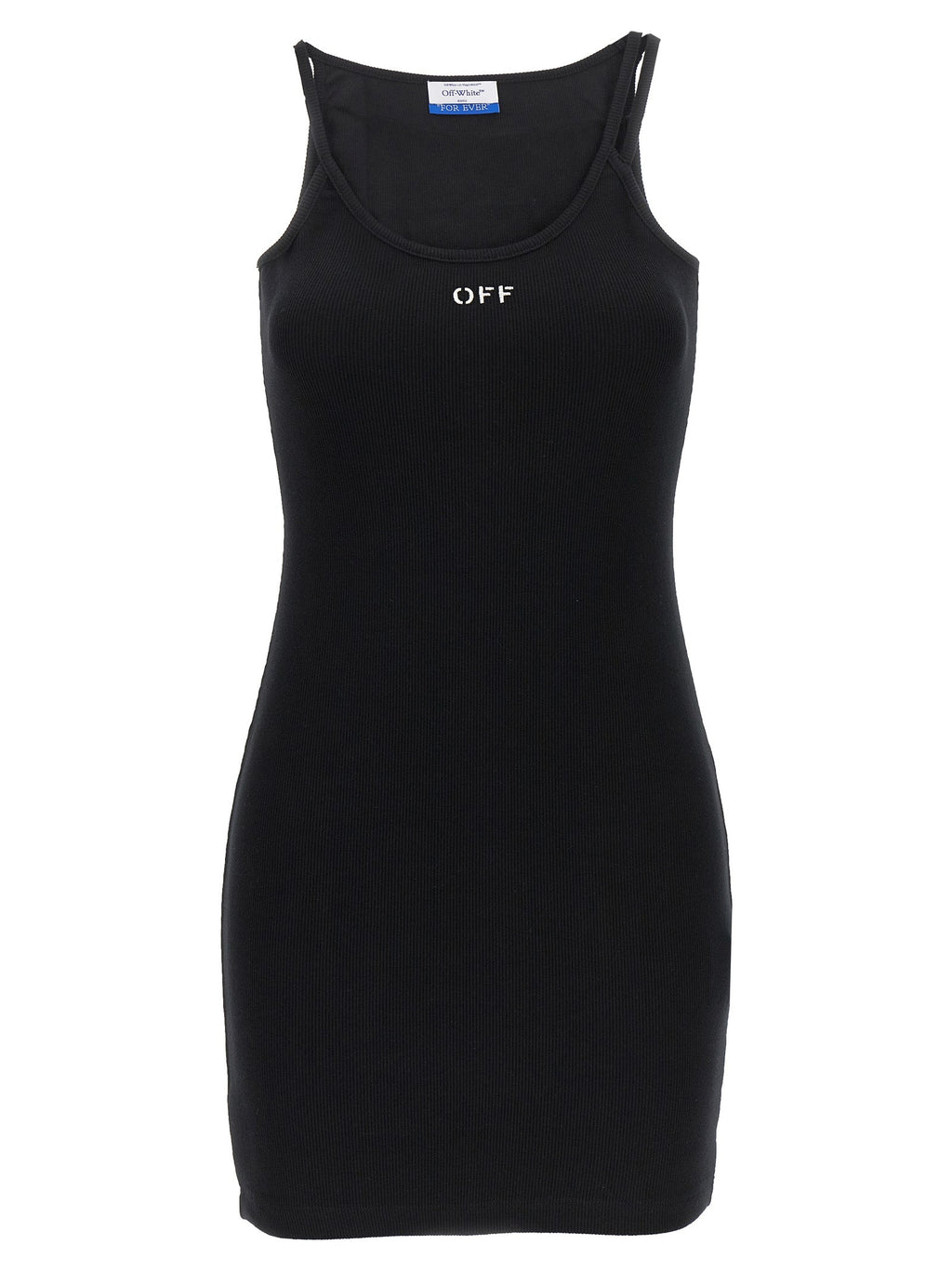 Off-White Black Cotton Short Dress