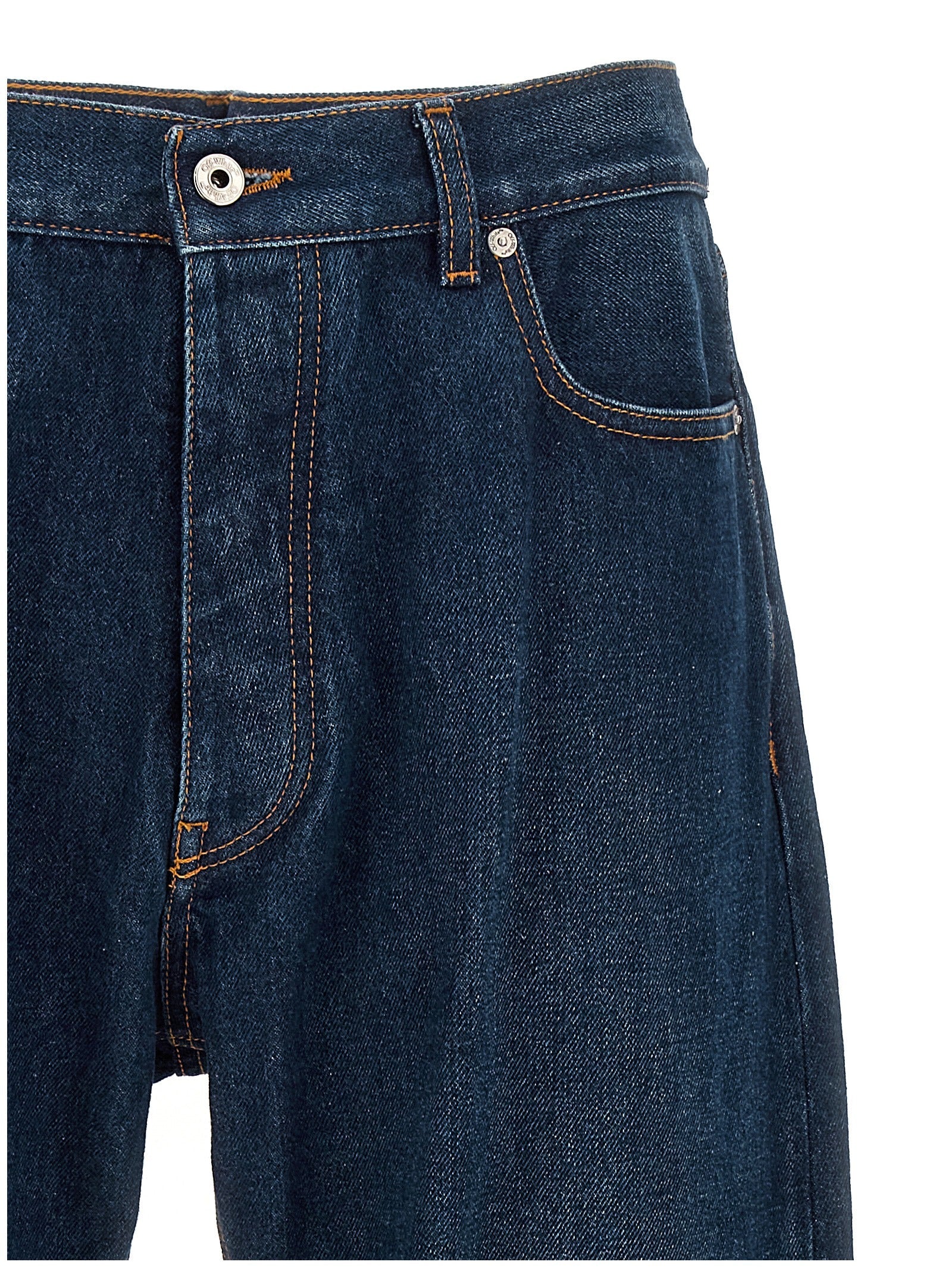 Off-White Blue Cotton Jeans Denim