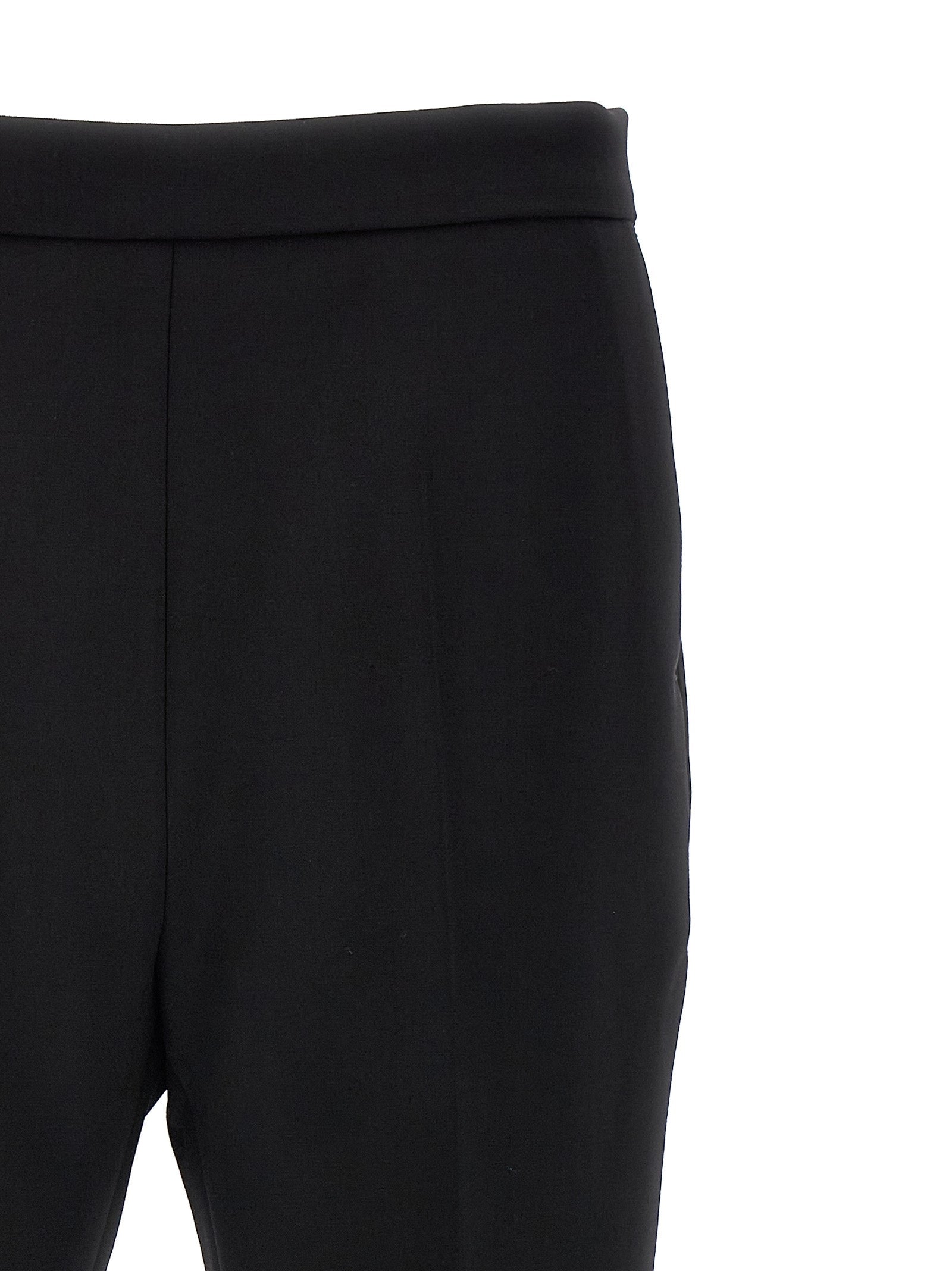 Max Mara Black Virgin Wool Cropped Pants
