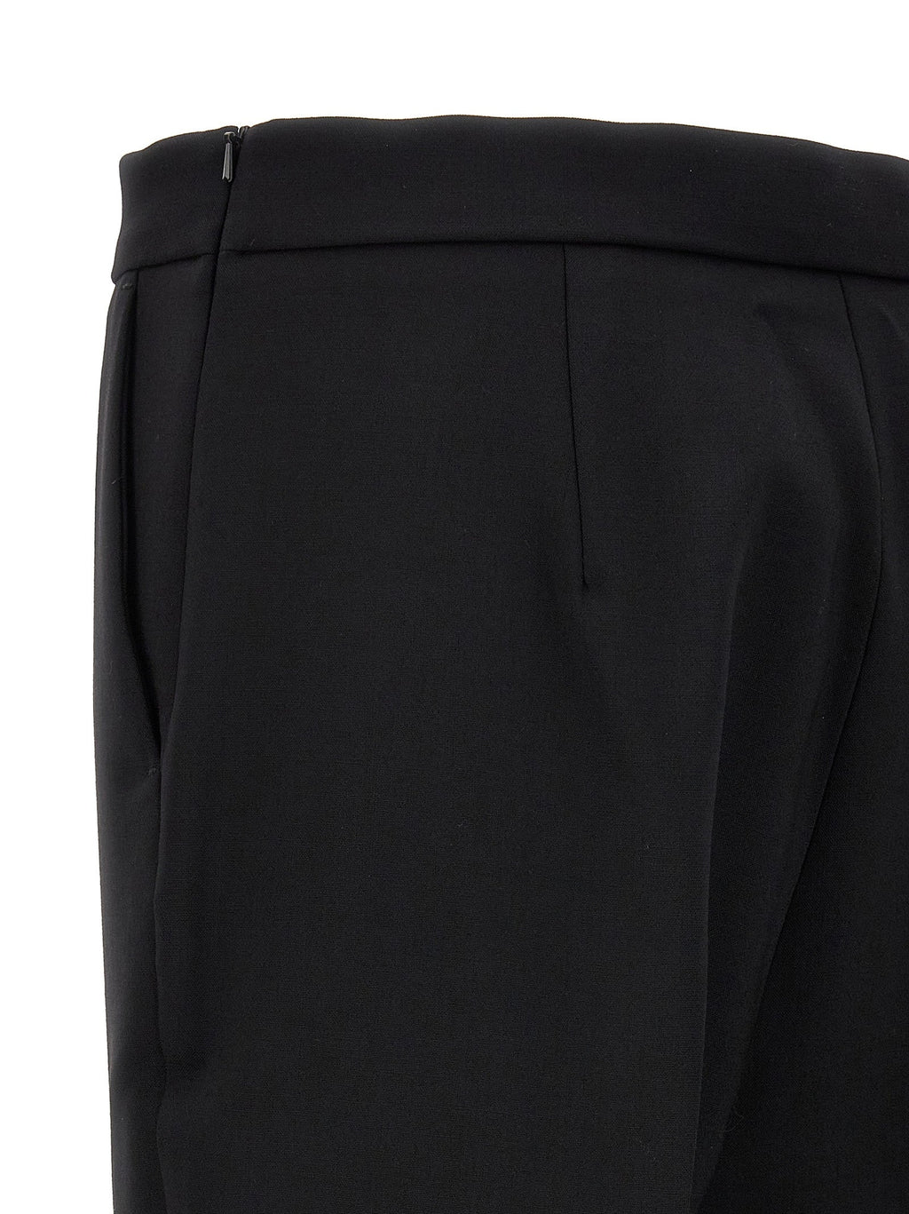 Max Mara Black Virgin Wool Cropped Pants