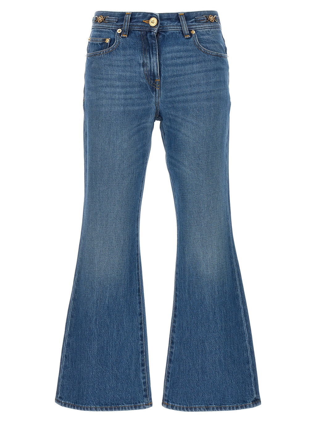 Versace Blue Cotton Flared Jeans