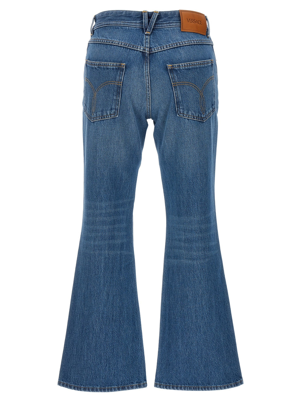 Versace Blue Cotton Flared Jeans