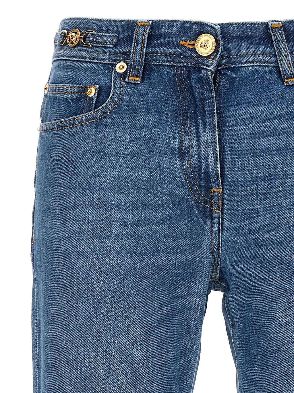Versace Blue Cotton Flared Jeans