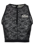 Alessandra Rich Black Polyamide Sleeveles T-Shirt
