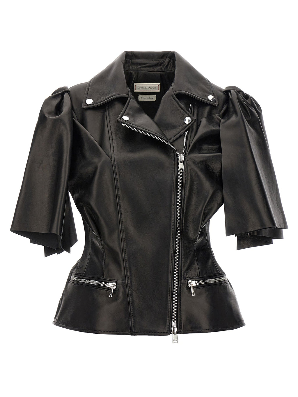 Alexander McQueen Black Lamb Leather Sleeveless Jacket
