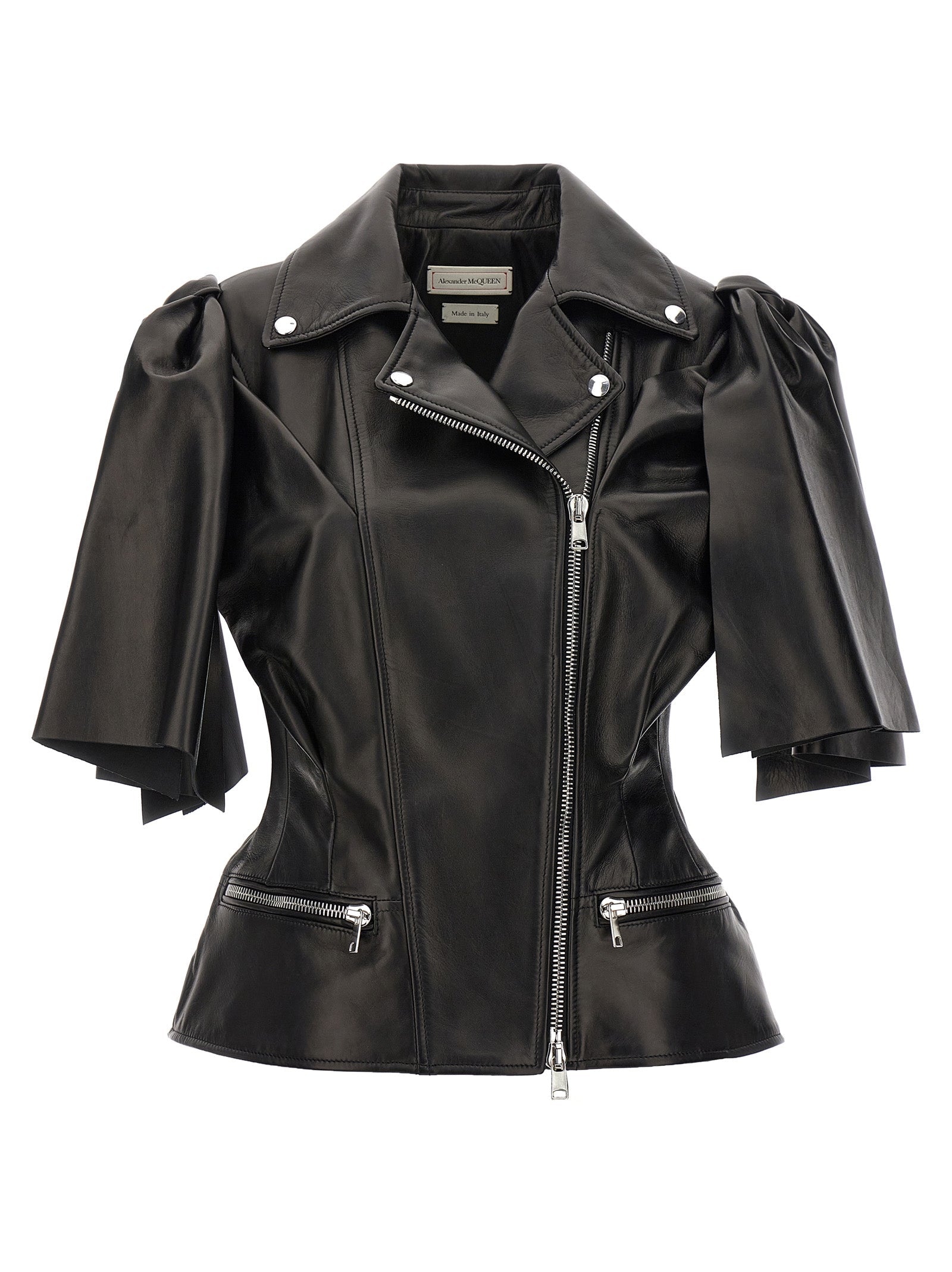 Alexander McQueen Black Lamb Leather Sleeveless Jacket