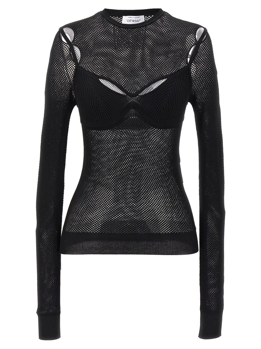 Off-White Black Viscose Tank Tops