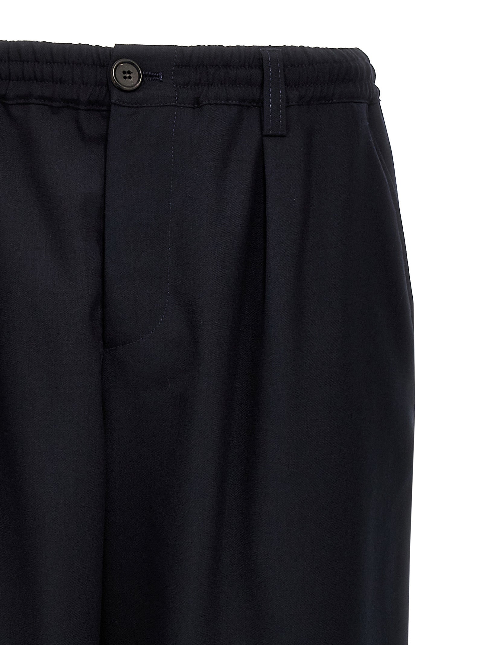Marni Blue Virgin Wool Cropped Pants