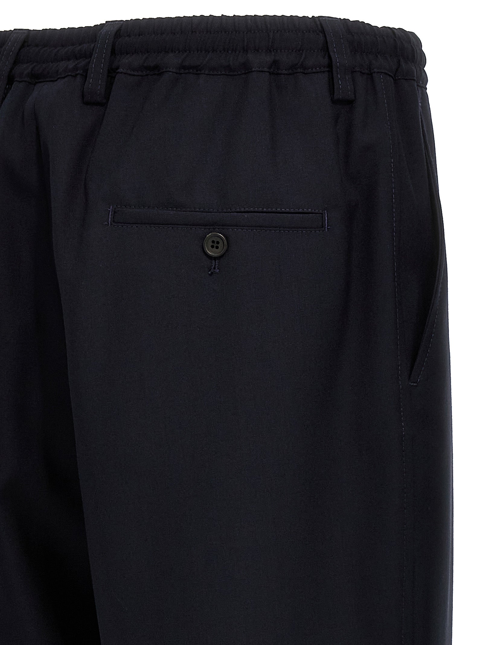 Marni Blue Virgin Wool Cropped Pants