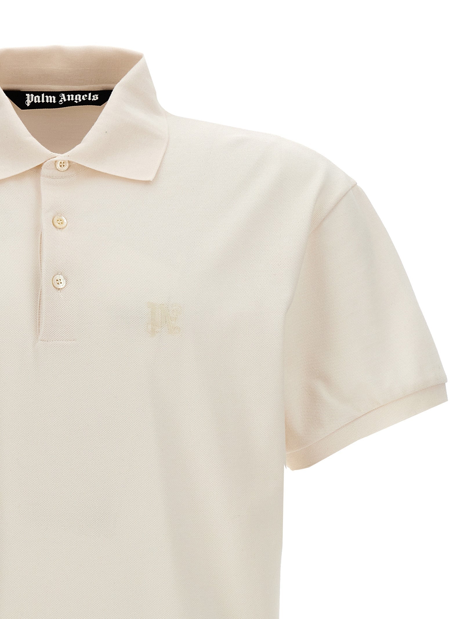 Palm Angels White Polyester Polo Shirt