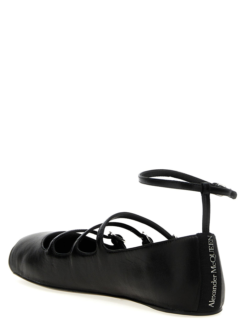 Alexander McQueen Black Calfskin Ballet Flats
