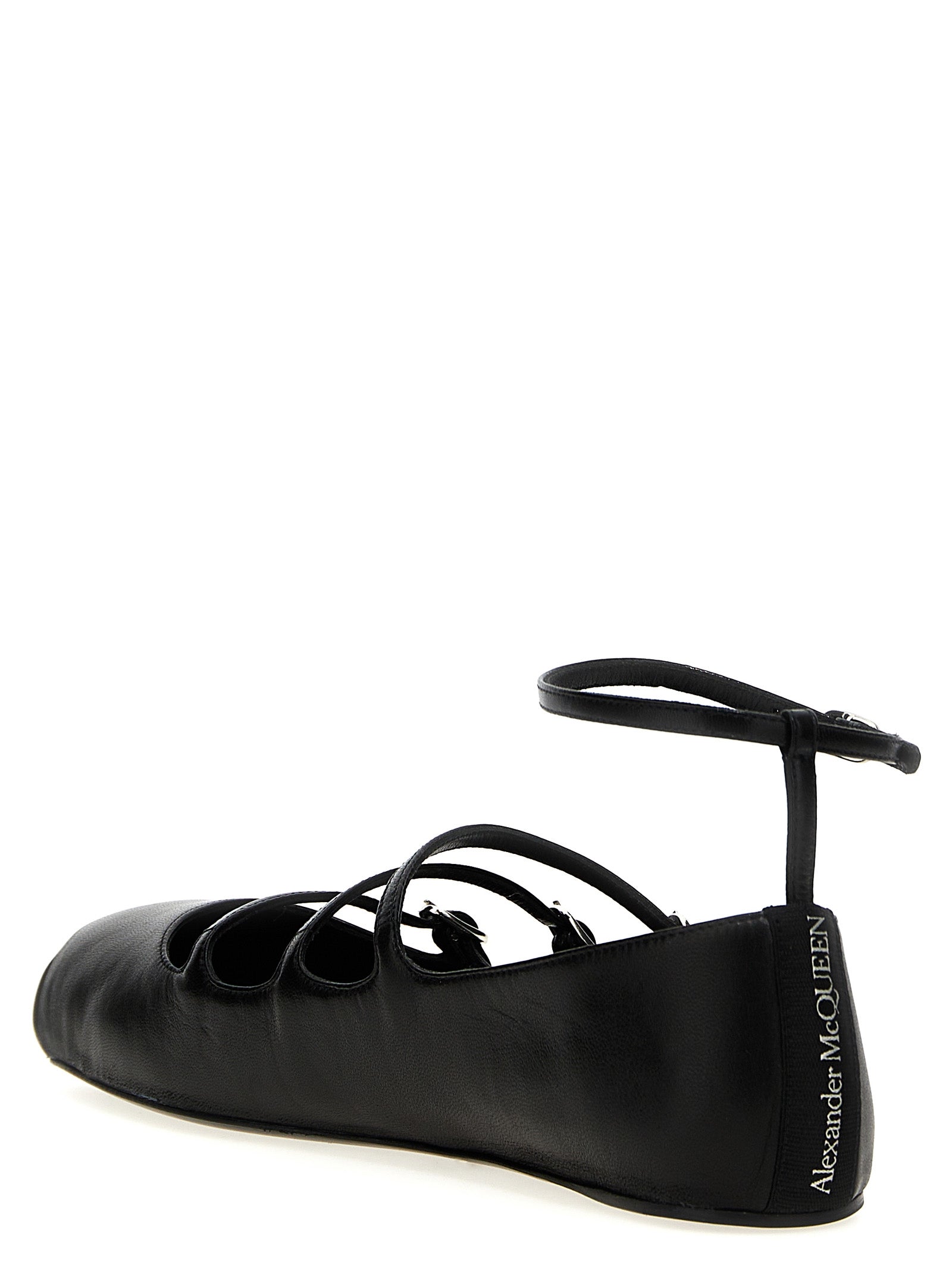 Alexander McQueen Black Calfskin Ballet Flats