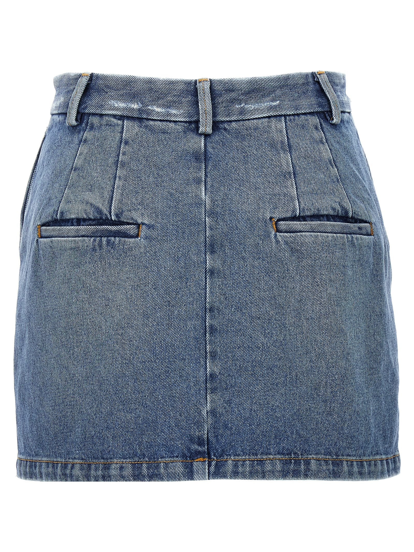 Armarium Blue Cotton Long Skirt