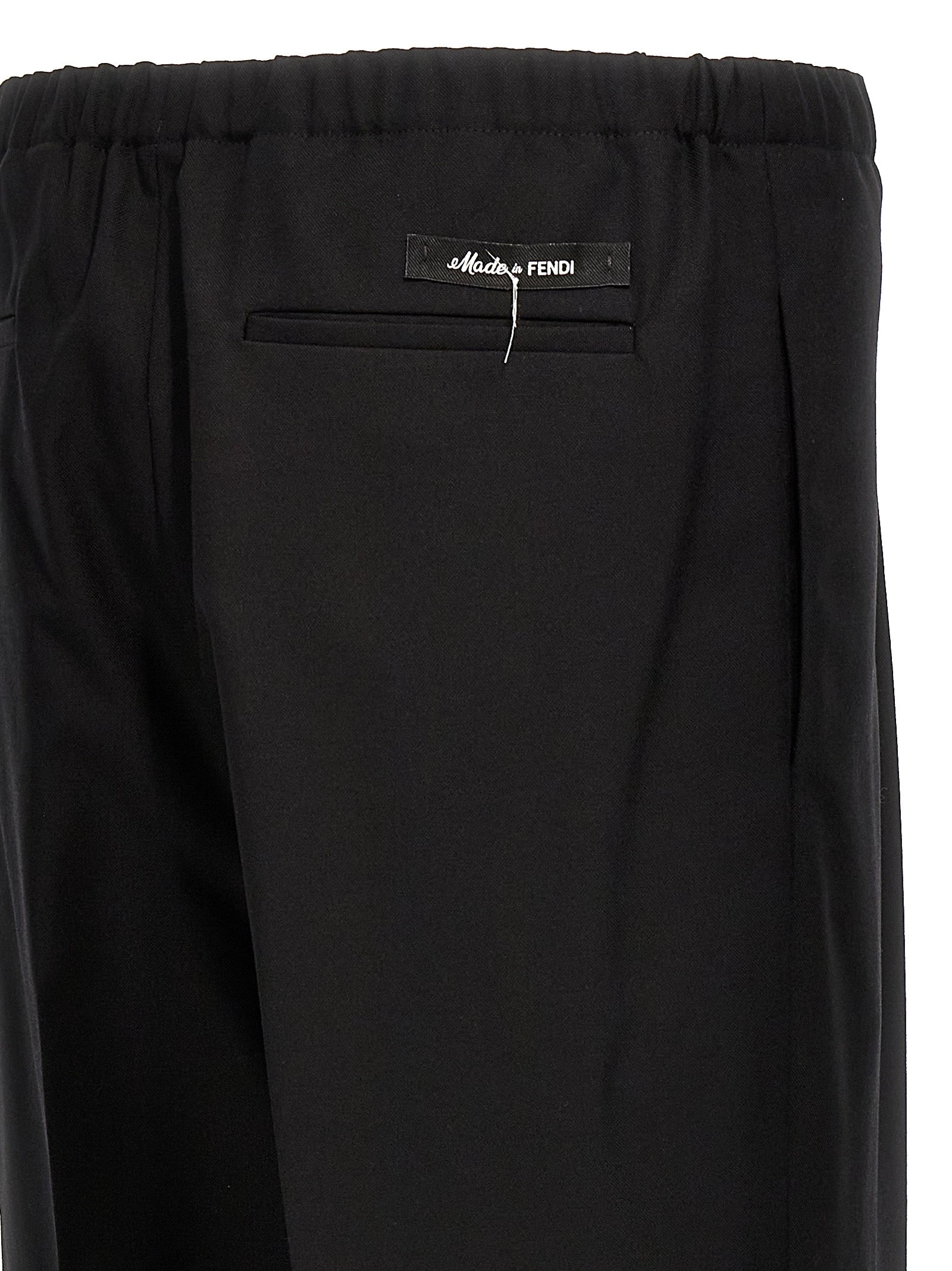 Fendi Black Virgin Wool Dress Pants