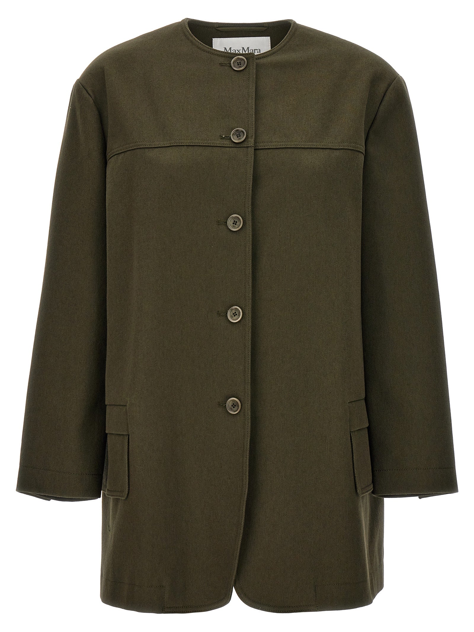 Max Mara Bicolor Cotton Full-Length Jacket