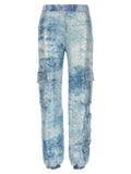 LE TWINS Blue Polyester Cargo Pants