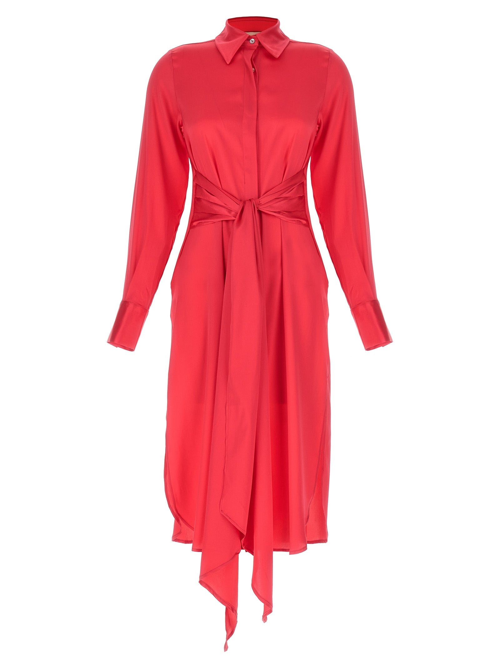 LE TWINS Fuchsia Silk Long Dress
