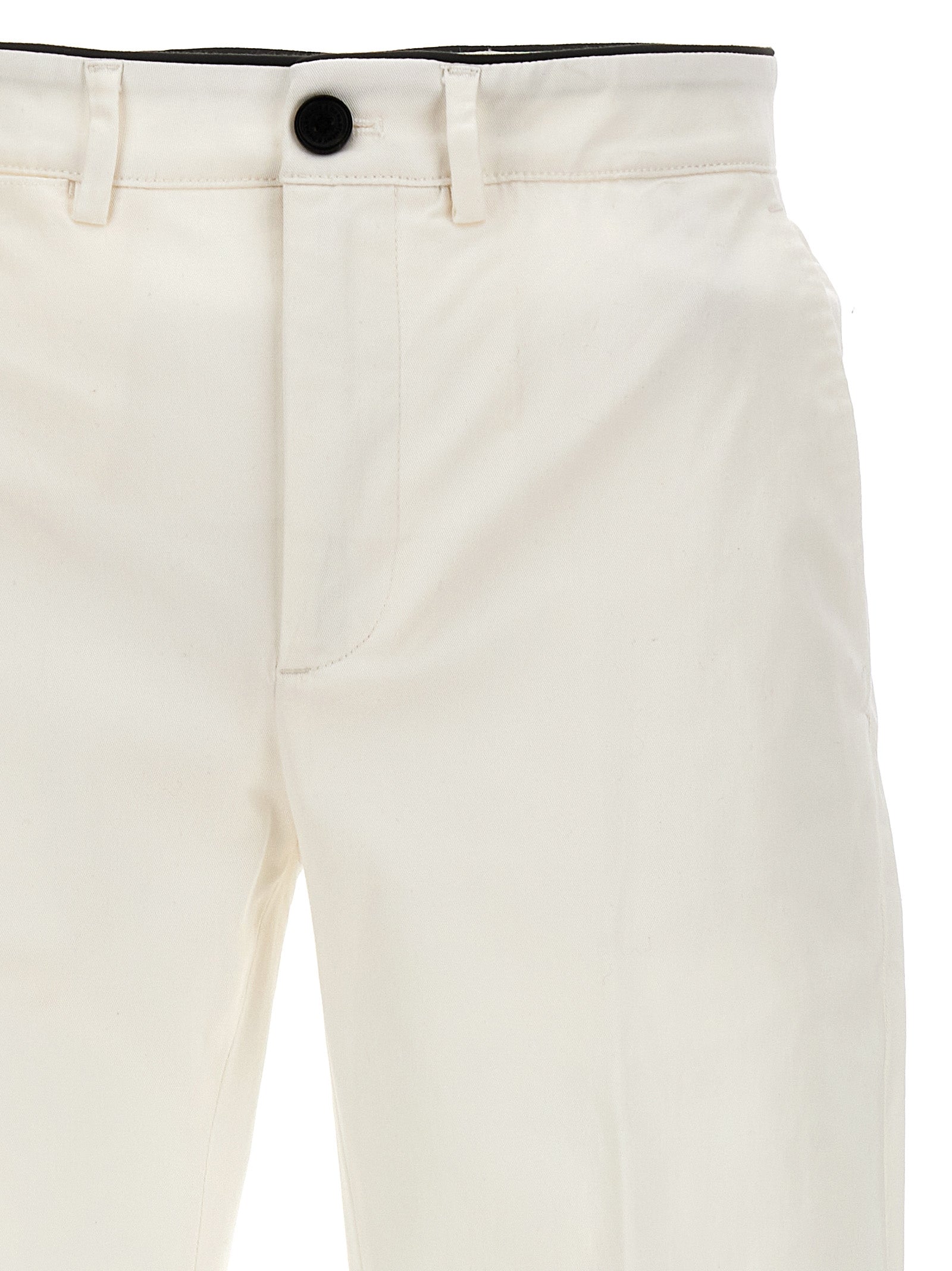 Department 5 White Cotton Casual Pants