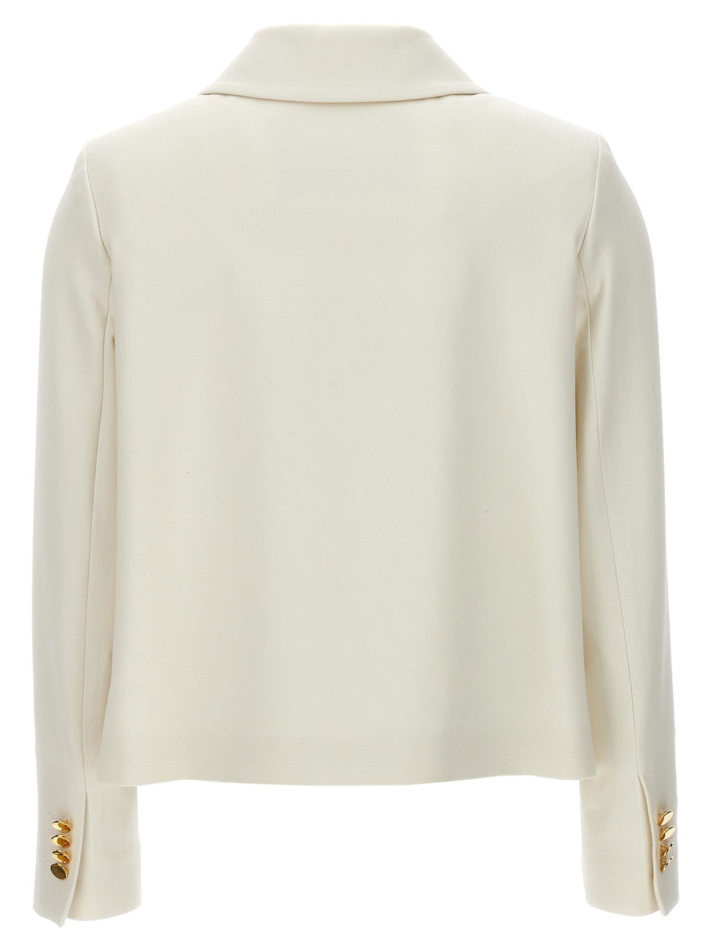 Kiton White Virgin Wool Full-Length Jacket