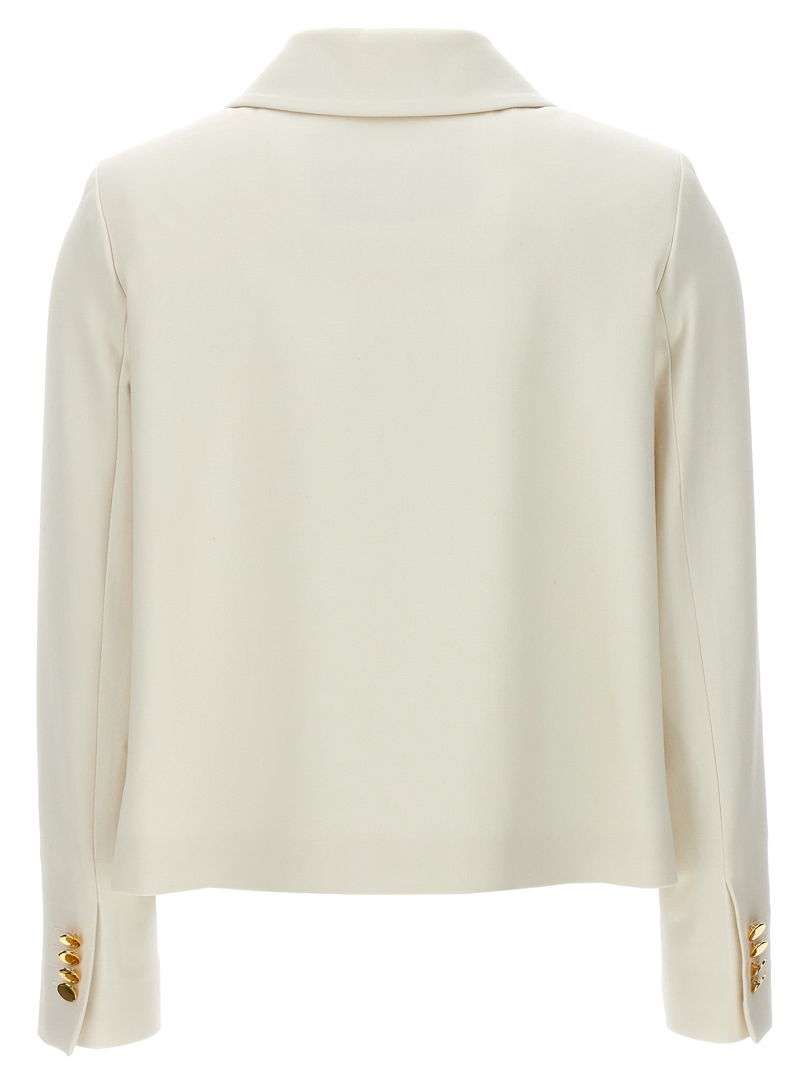 Kiton White Virgin Wool Full-Length Jacket