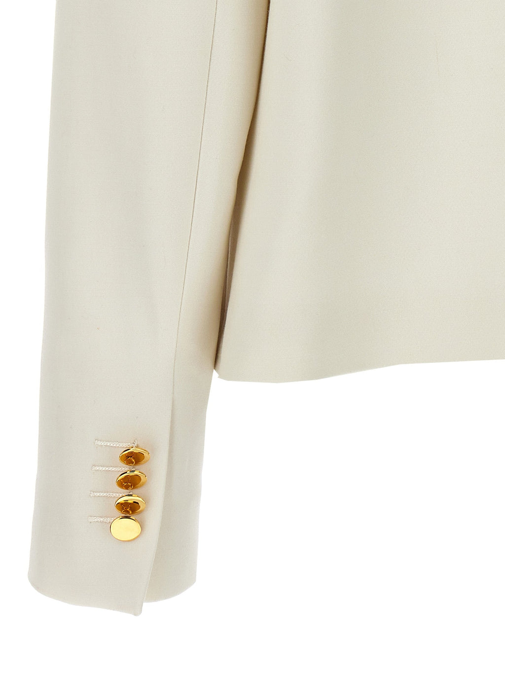 Kiton White Virgin Wool Full-Length Jacket