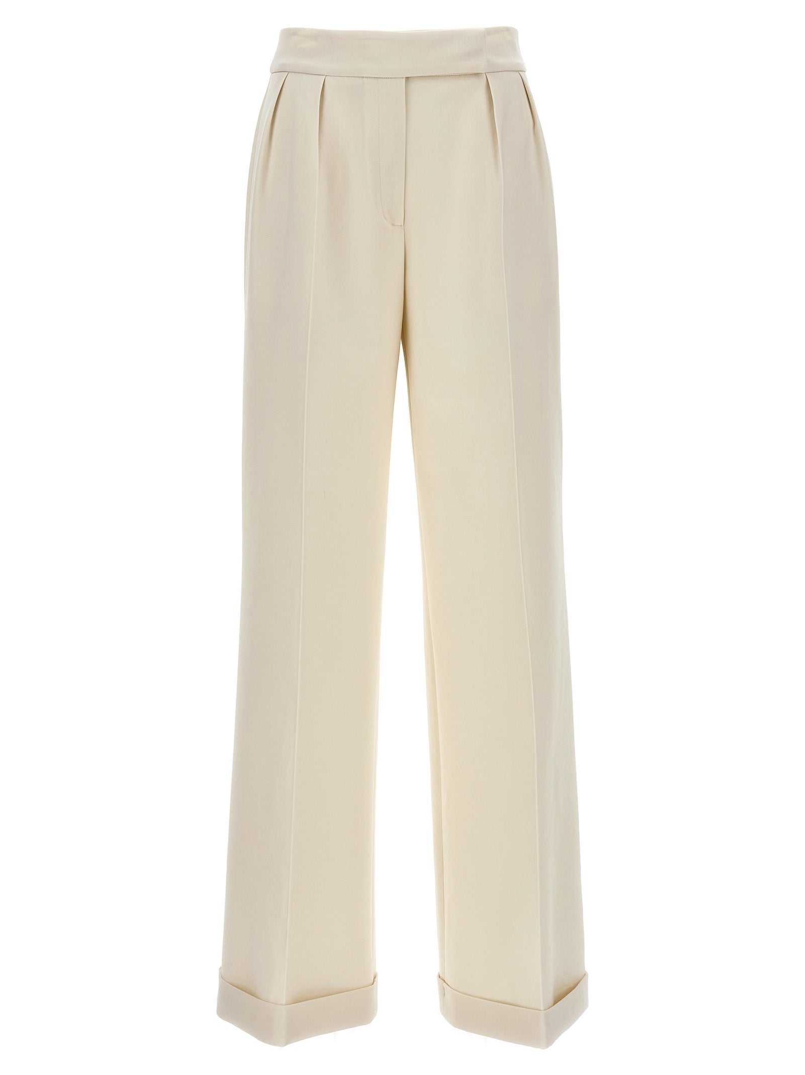 Kiton White Virgin Wool Casual Pants