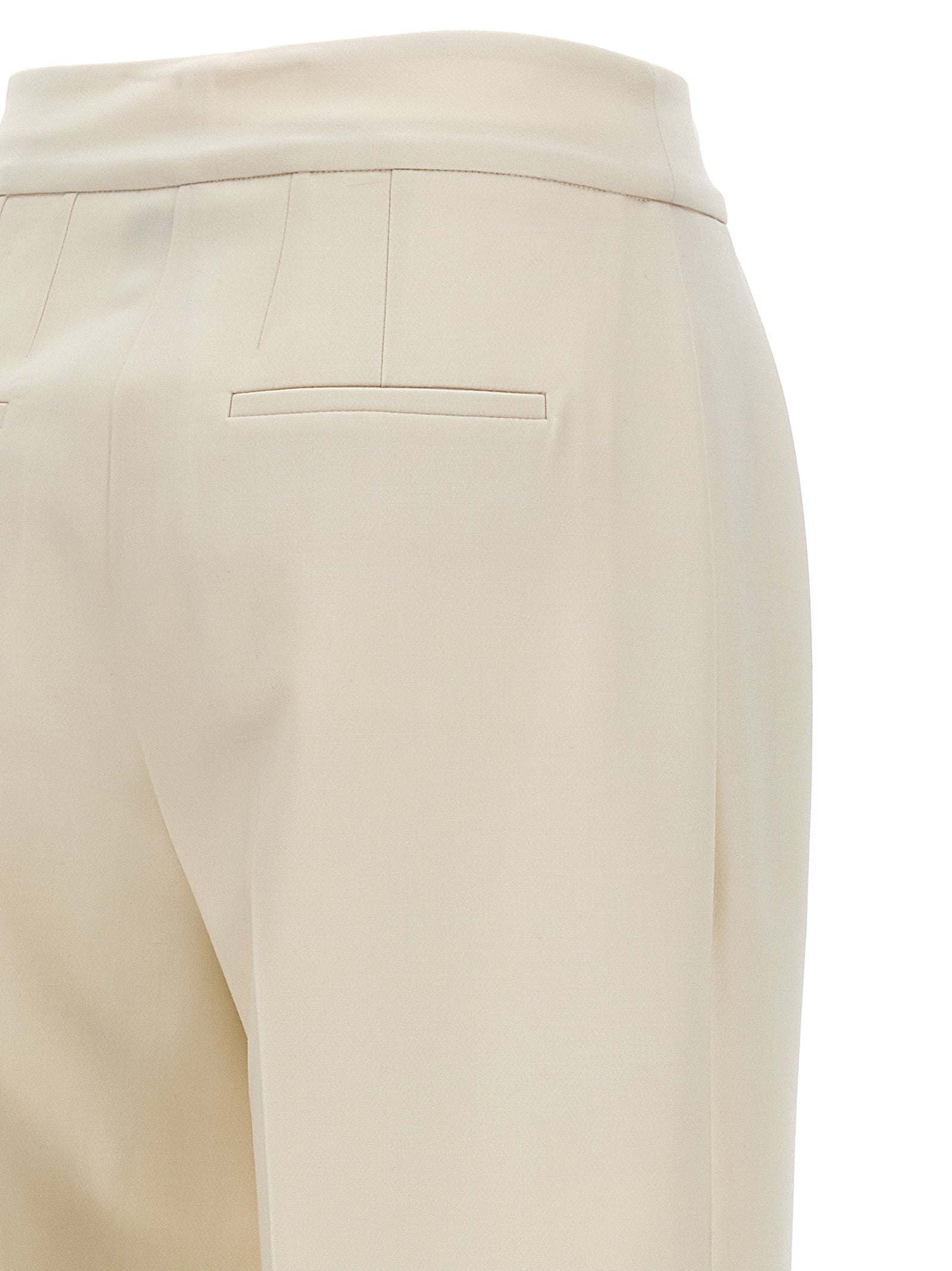 Kiton White Virgin Wool Casual Pants