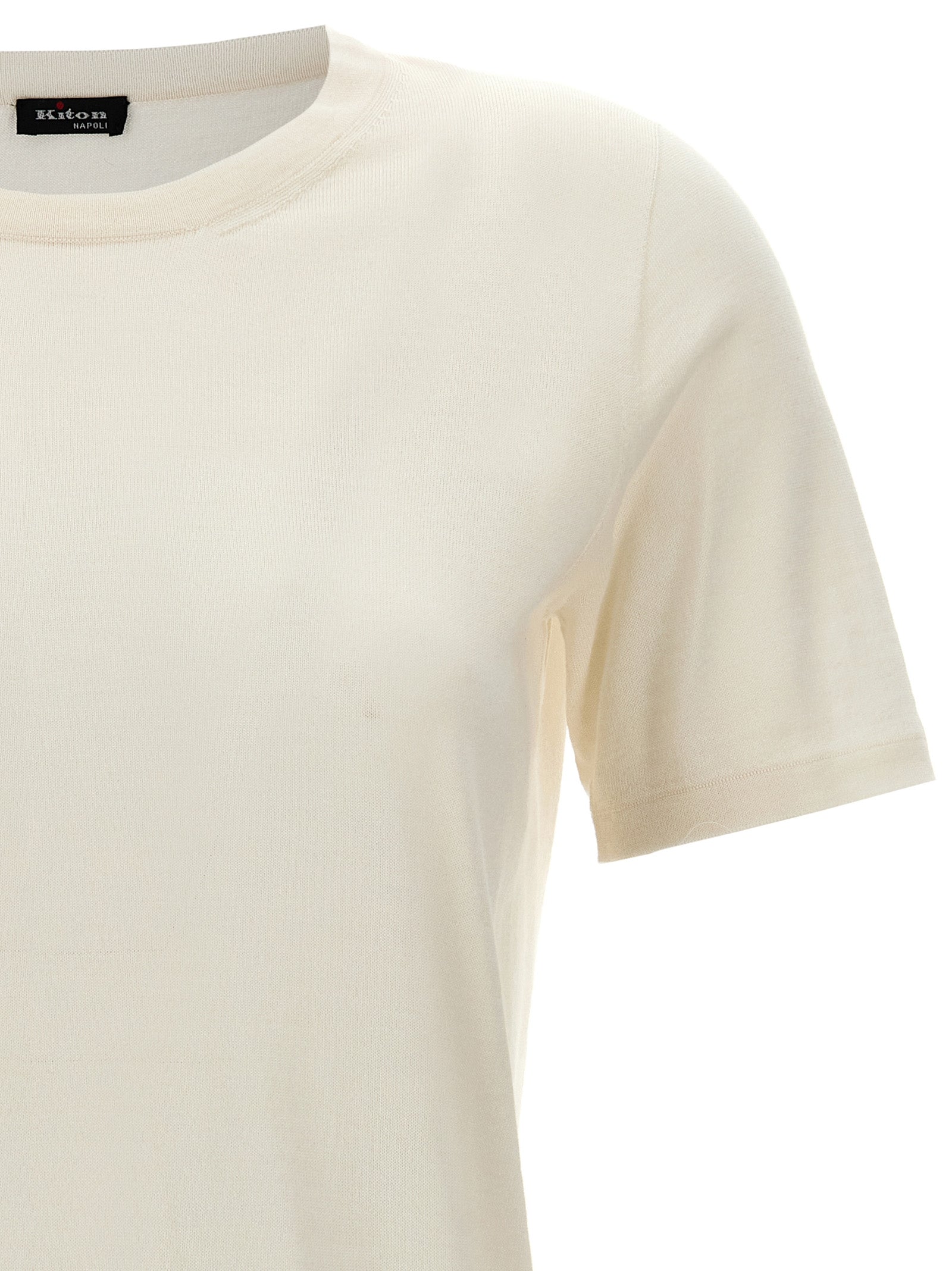 Kiton White Cashmere T-Shirt