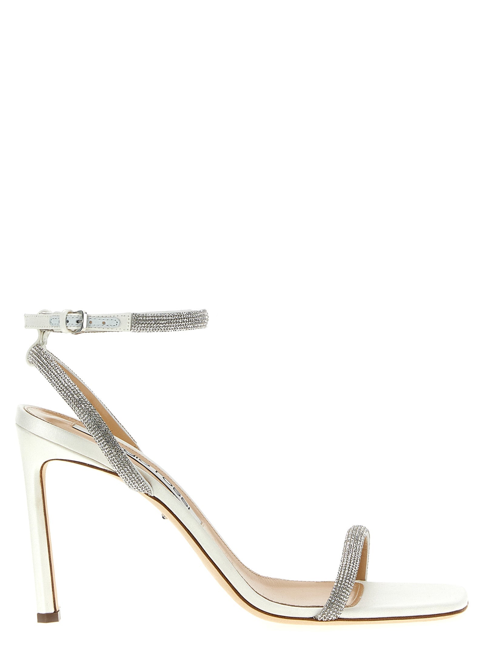 Sergio Rossi White Goatskin Stiletto Heel Sandals