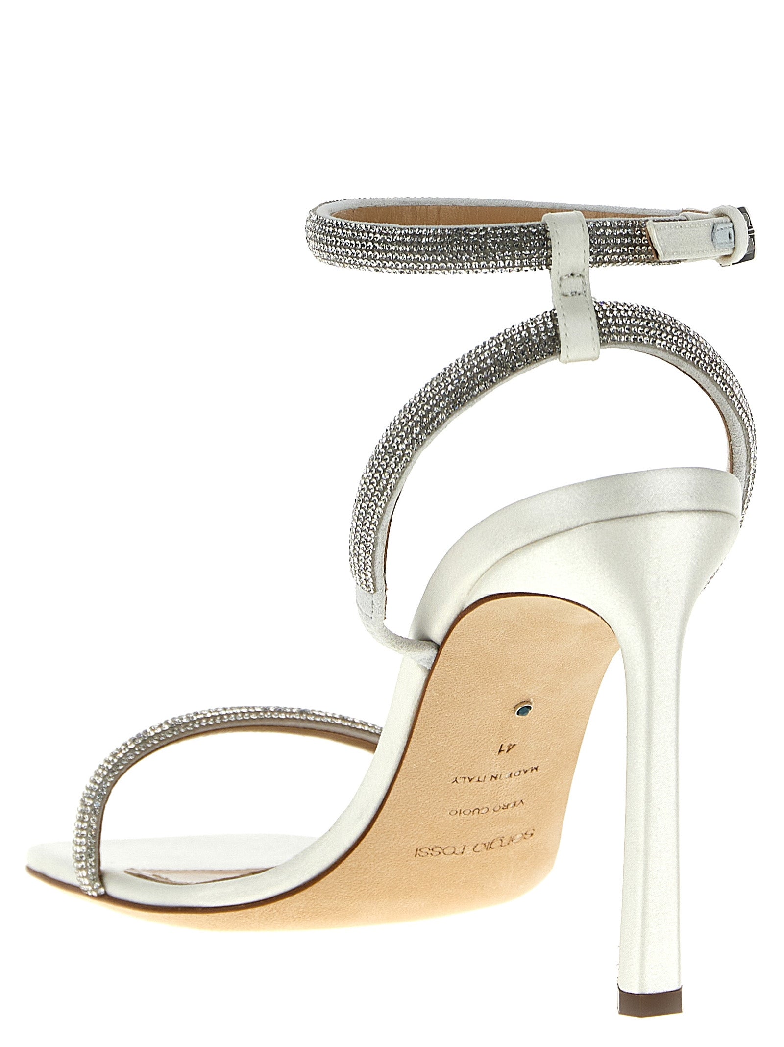 Sergio Rossi White Goatskin Stiletto Heel Sandals