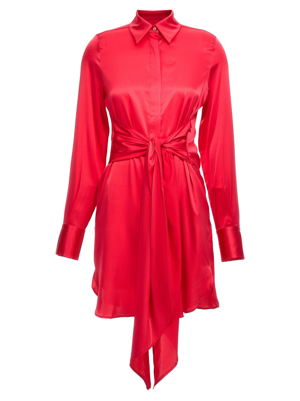 LE TWINS Fuchsia Silk Short Dress