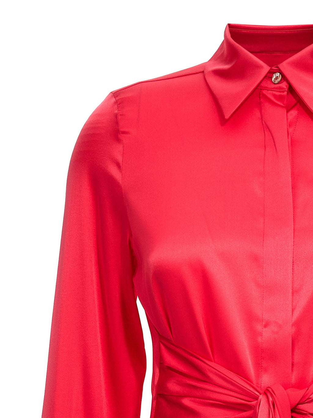 LE TWINS Fuchsia Silk Short Dress