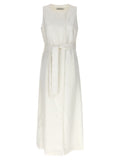 Max Mara White Flax Sleeveless Jacket