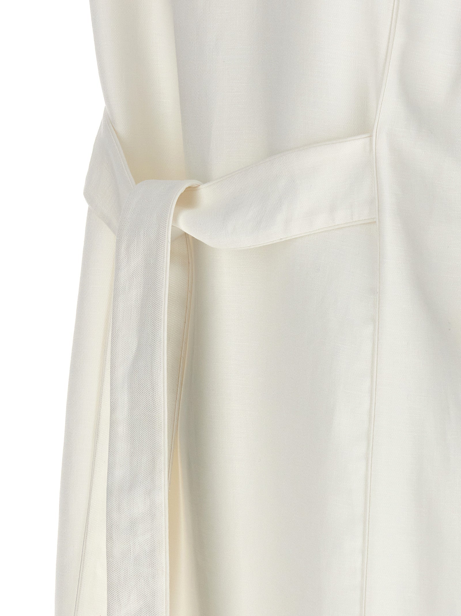 Max Mara White Flax Sleeveless Jacket