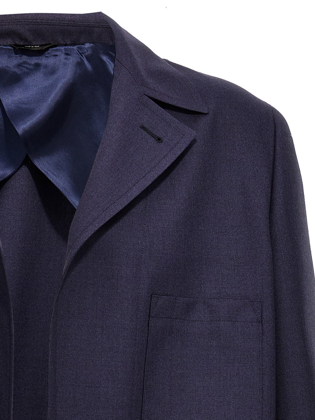 Fendi Blue Virgin Wool Full-Length Jacket